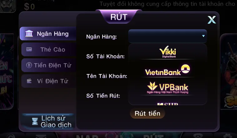 Rút Tiền 789Club Qua Tài Khoản Ngân Hàng Nhanh Chóng, Minh Bạch Uy Tín Hàng Đầu