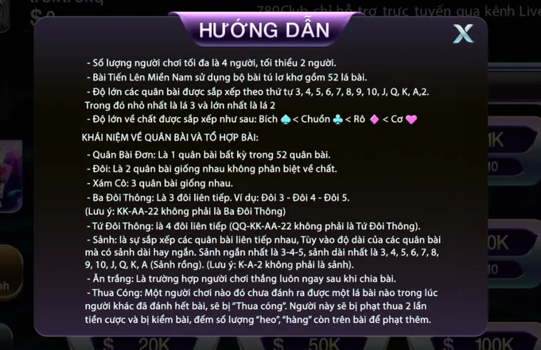Tiến Lên Miền Nam Tại 789Club Đấu Trường Bài Cào Chiến Thuật Đỉnh Cao